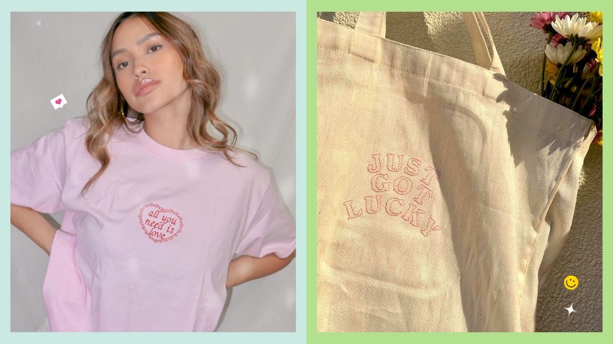 Lucky Loops embroidered tees and tote bags
