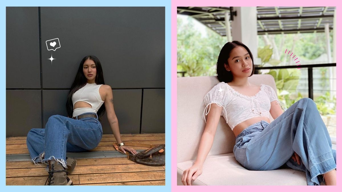 White and denim outfit ideas: Nadine Lustre and Bella Racelis
