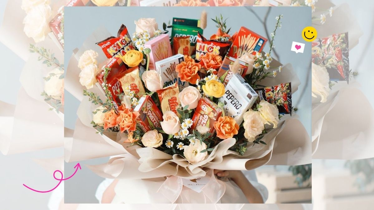 Milo's Flower Shop Customized Snack Bouquet