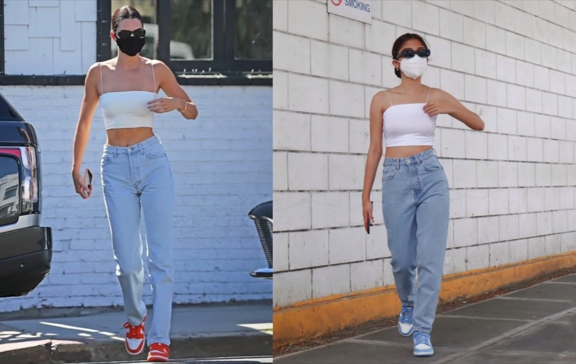 Ashley Garcia flexing an outfit similar to Kendall Jenner