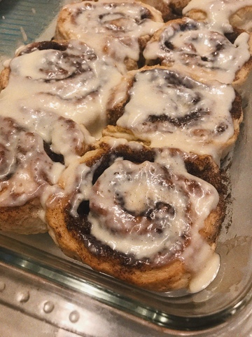 baking cinnamon rolls