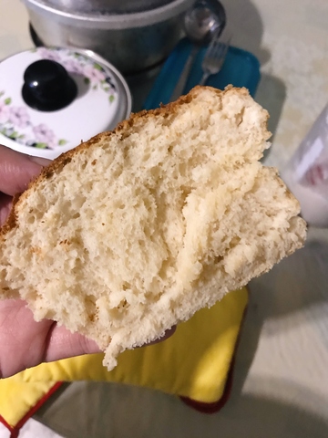 japanese milk bread first attempt, one slice