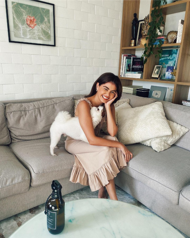 Janine Gutierrez with her dog, Ponche