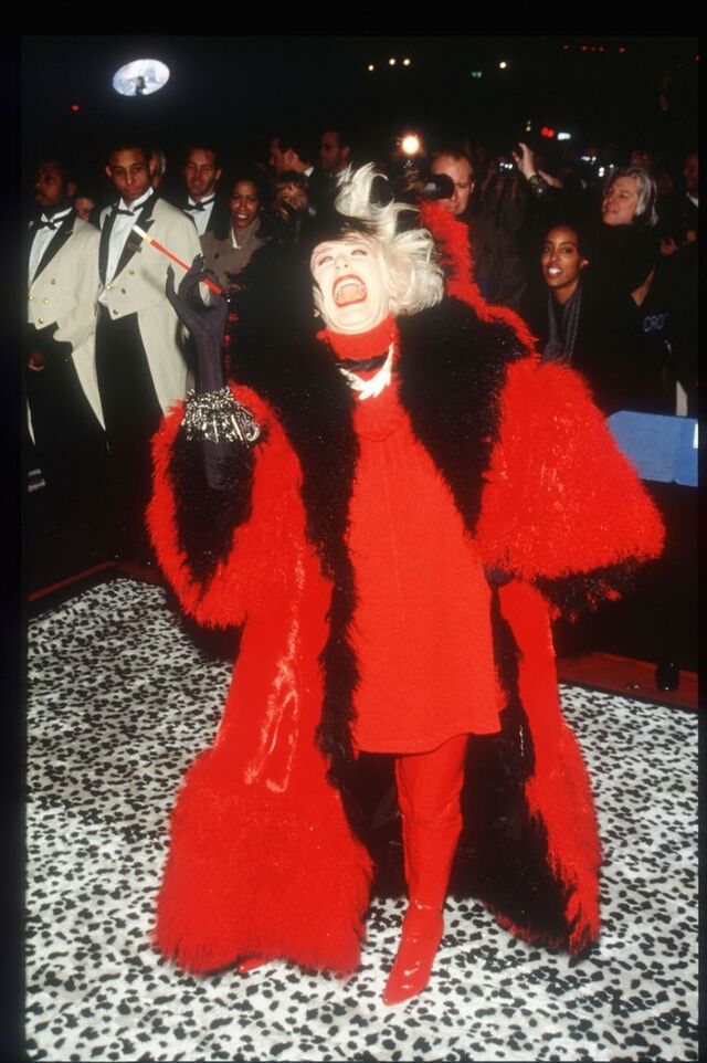 Glenn Close as Cruella de Vil at the 1996 premiere of 101 Dalmatians