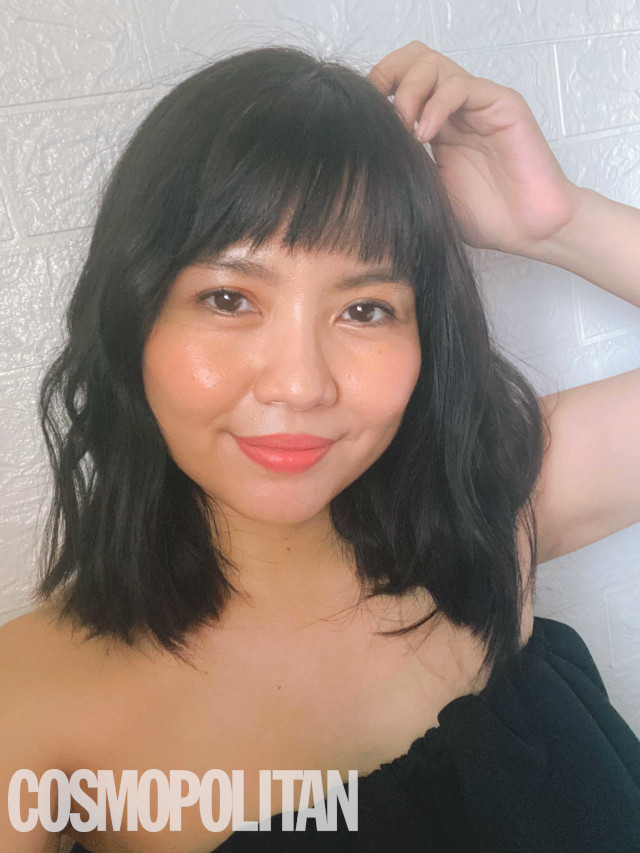 Ira with wavy lob and micro bangs