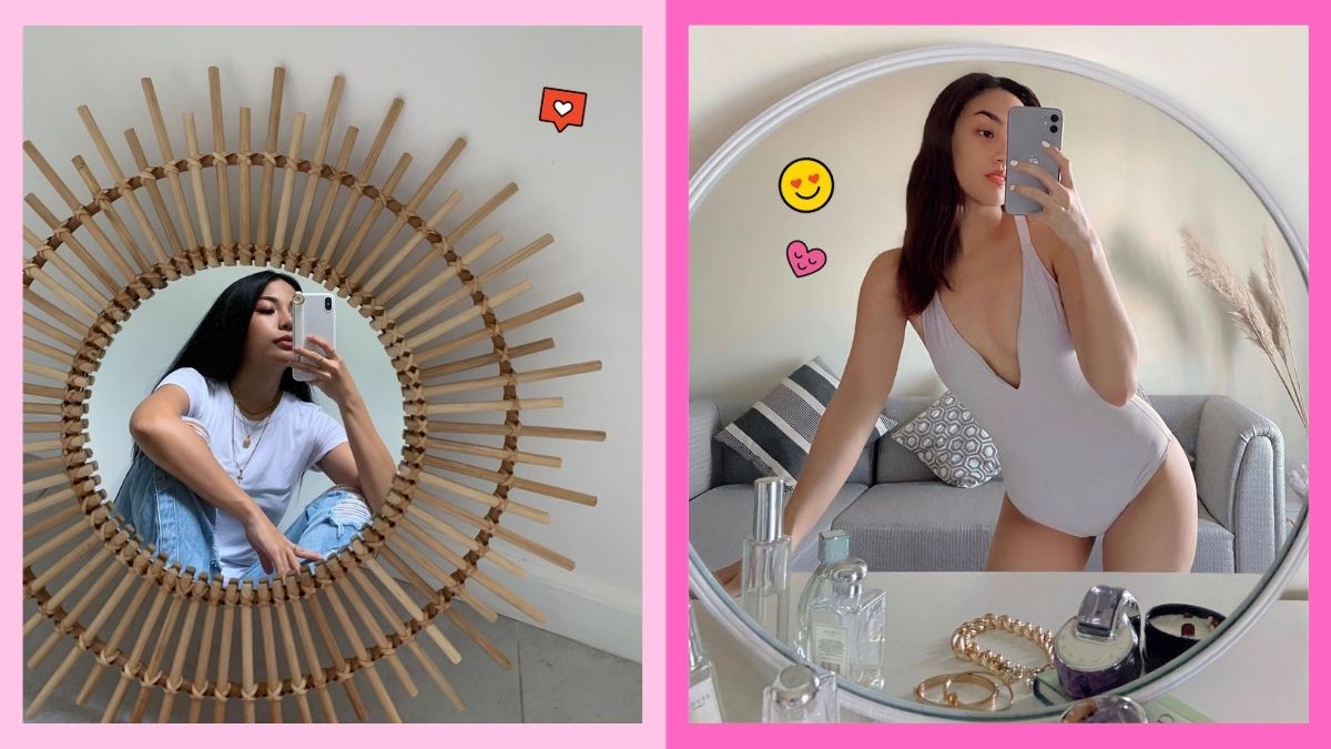 Michelle Dy's and Kally Araneta's  round mirror selfies