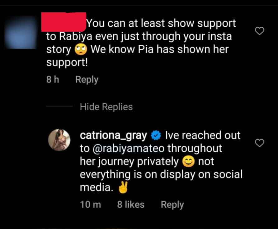 Catriona reminds Miss Universe supporters that 