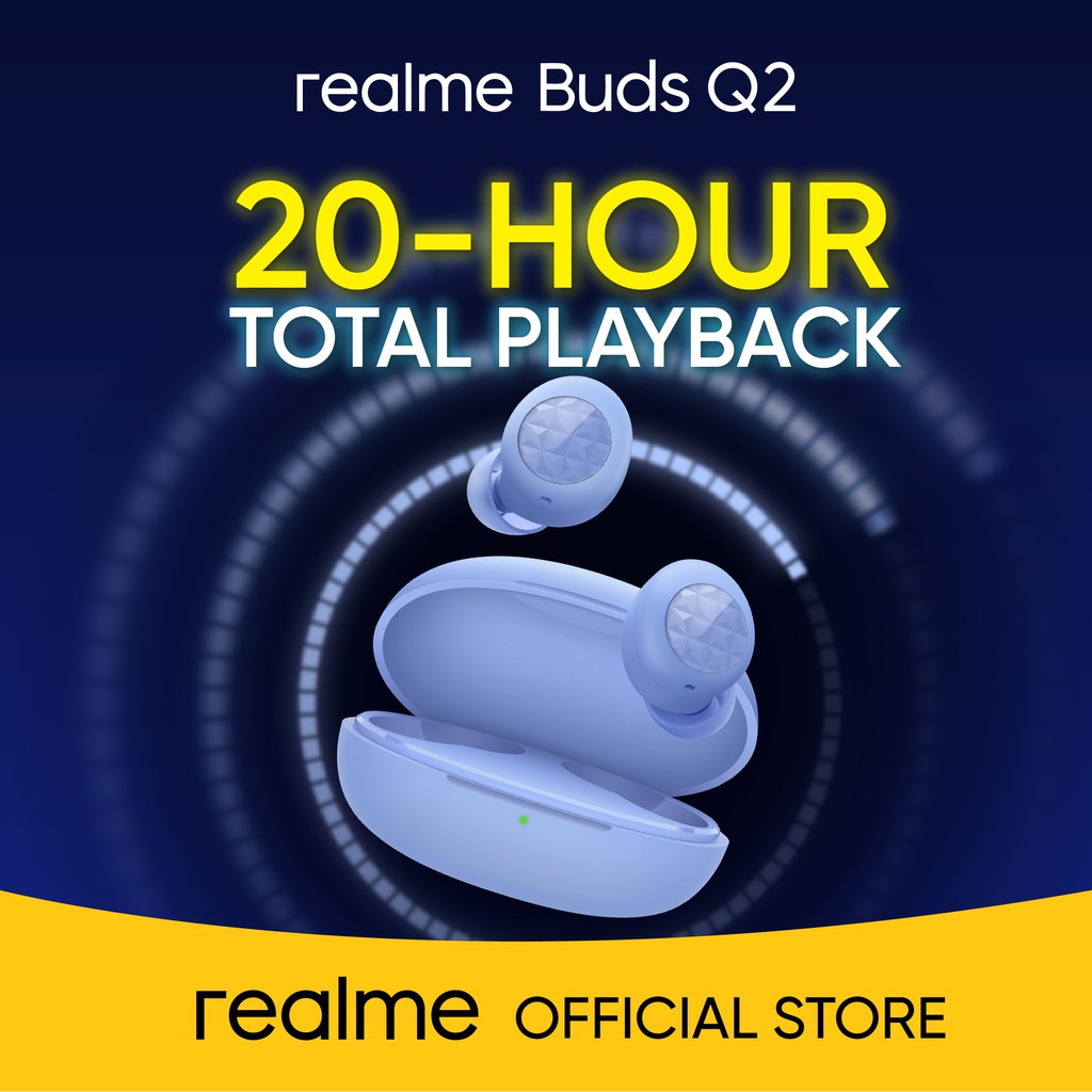 realme Buds Q2 in blue, features