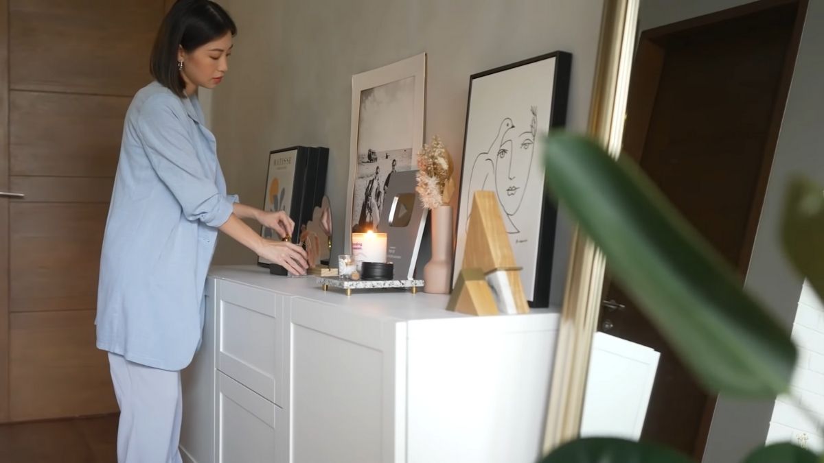 Kryz Uy home office makeover 2021: new white cabinet