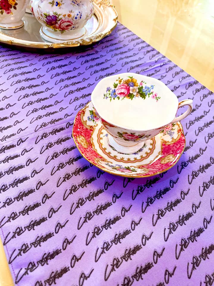 BTS and Kwanjuyo collab - cup, saucer, and table runner