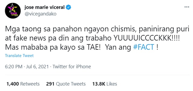 vice ganda twitter response