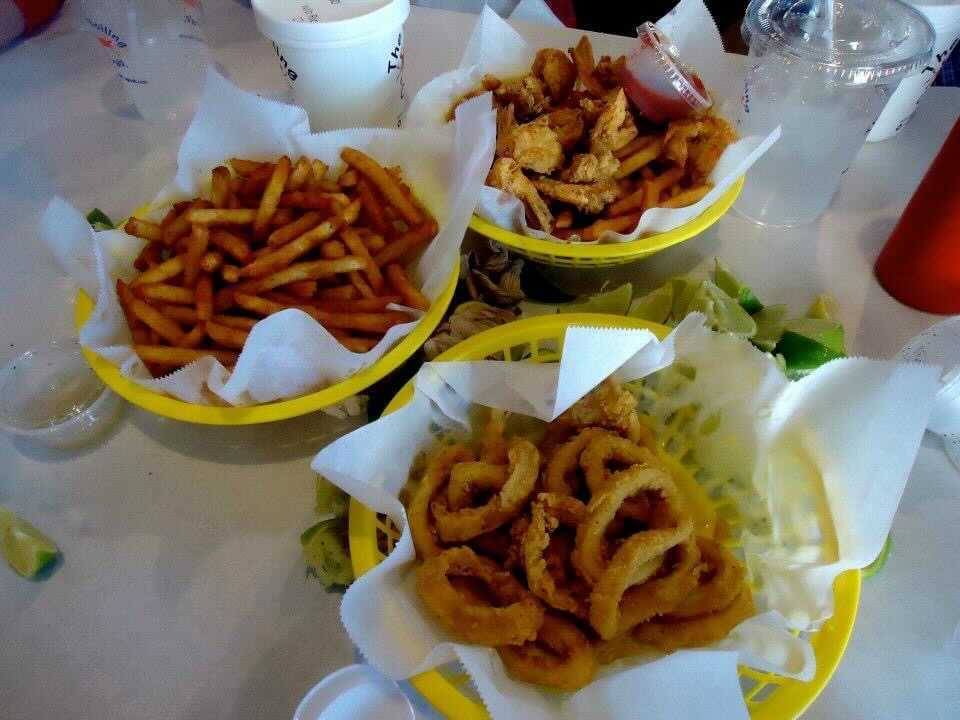 My Perfect Food Day: cajun fries, chicken popcorn, calamari