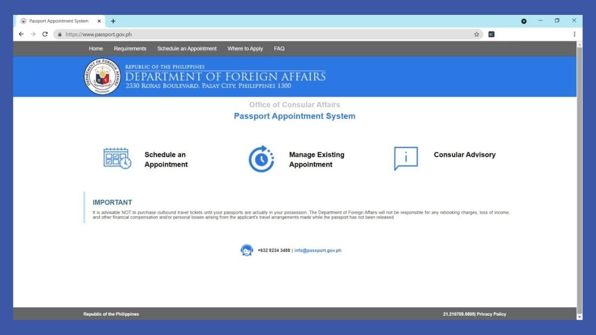 passport online renewal - website