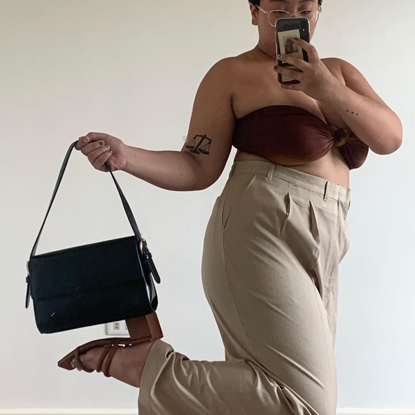 coleen dalde plus-size fashion: baguette bag