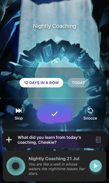 Fabulous app: nightly coaching