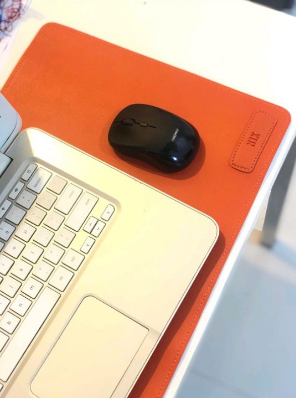 desk mat in orange