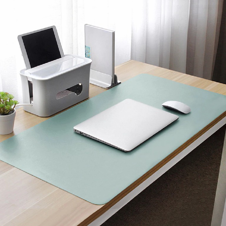 desk mat in light blue