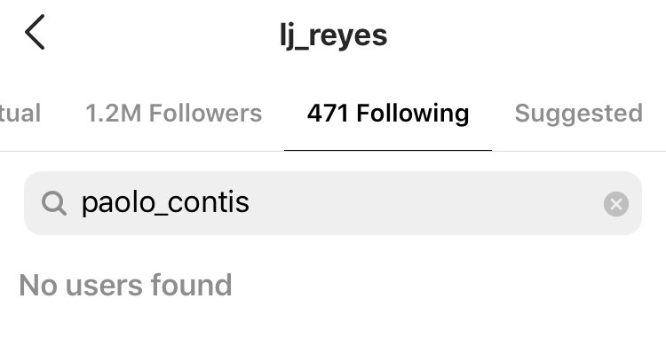 LJ Reyes unfollows Paolo Contis on IG