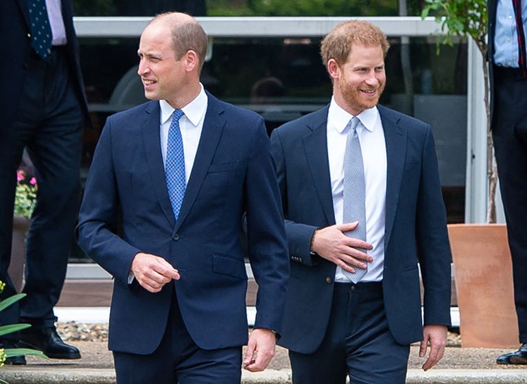 Prince William and Prince Harry at the Princess Diana statue unveiling in July 2021.