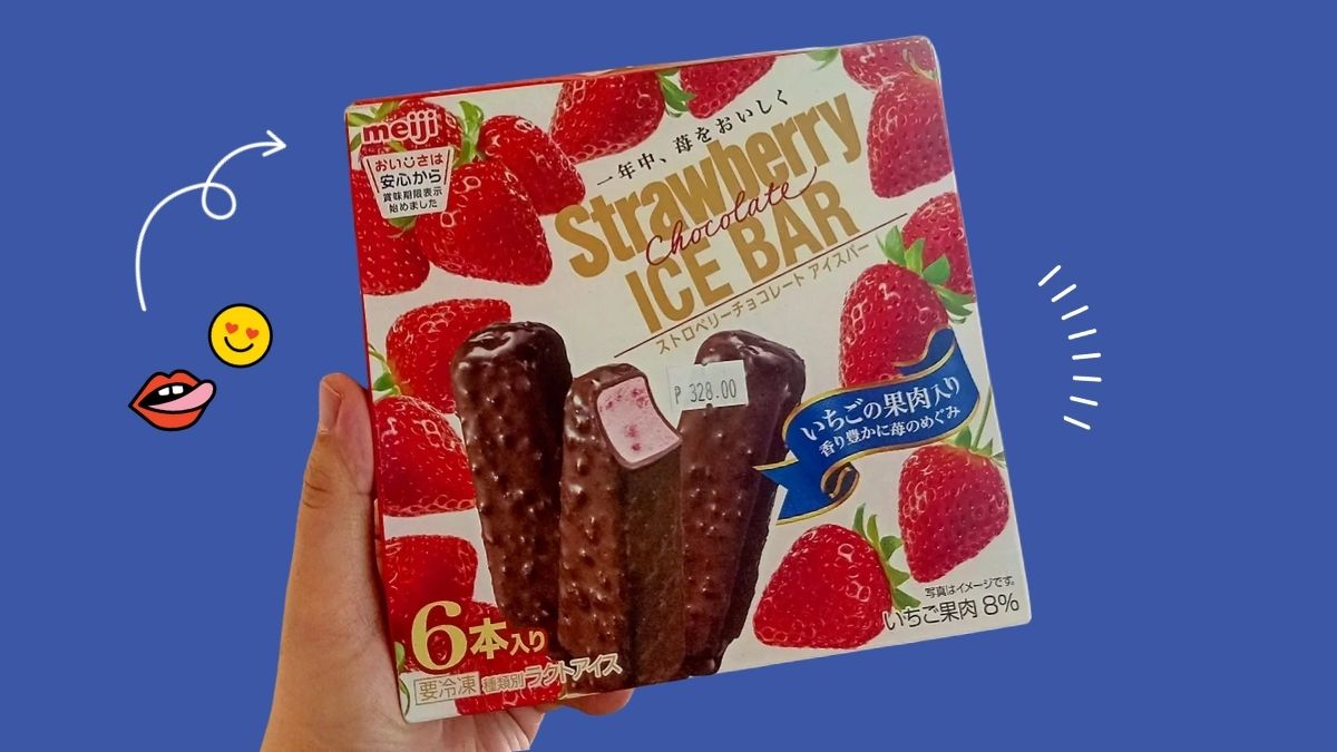 Meiji chocolate-coated strawberry ice cream