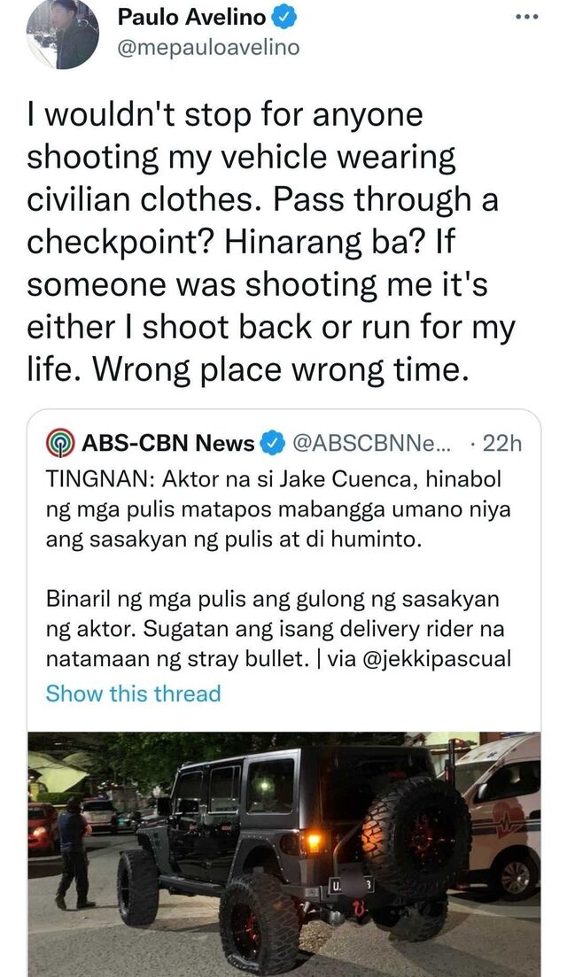 Paulo Avelino Defends Jake Cuenca After Police Car Chase