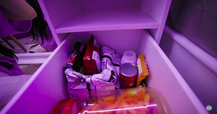 Niana Guerrero room tour - secret stash of snacks