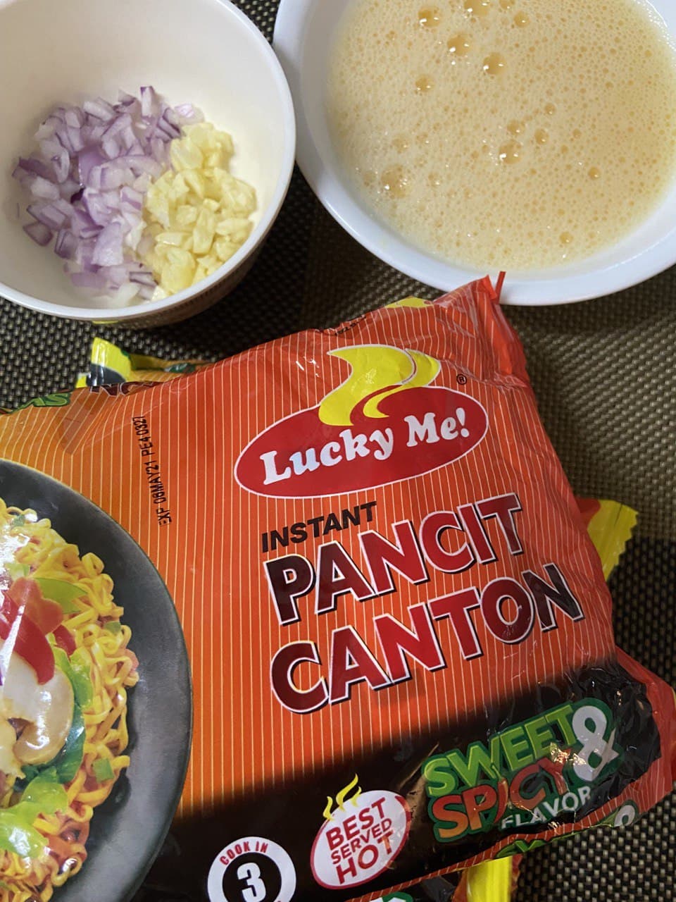 pancit canton pancake - ingredients