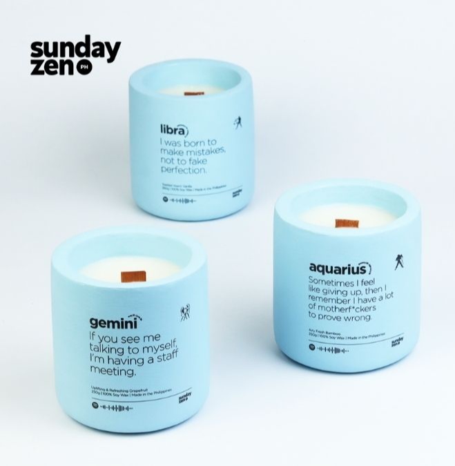 scented candles from sunday zen ph