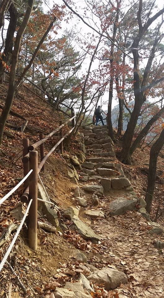 Rock stairways in in Bukhansan 