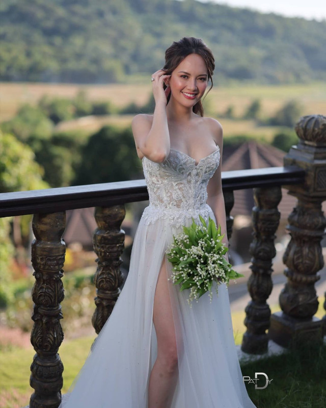 Ellen Adarna's bridal look taken before the wedding ceremony