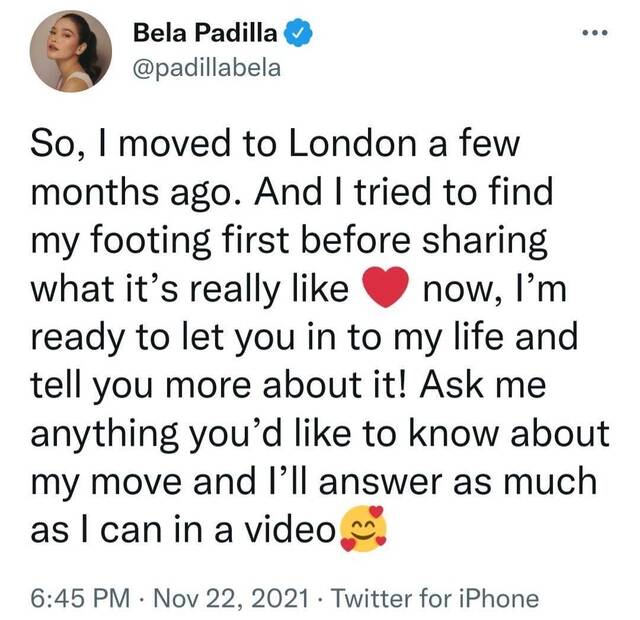 bela padilla moves to london