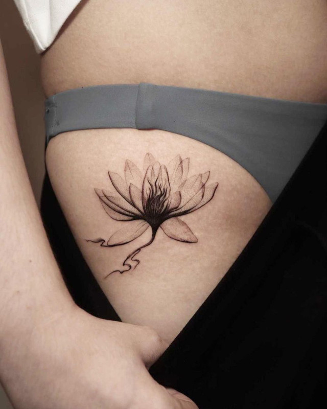 Colorful flowers girls thigh tattoo  Best Tattoo Ideas For Men  Women
