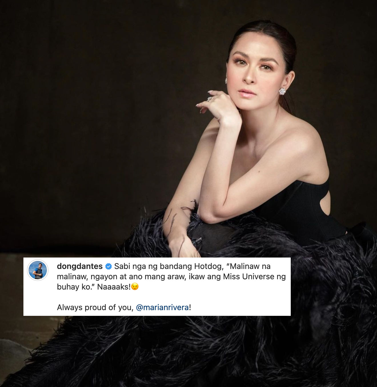 dingdong dantes instagram post on marian rivera as miss universe judge