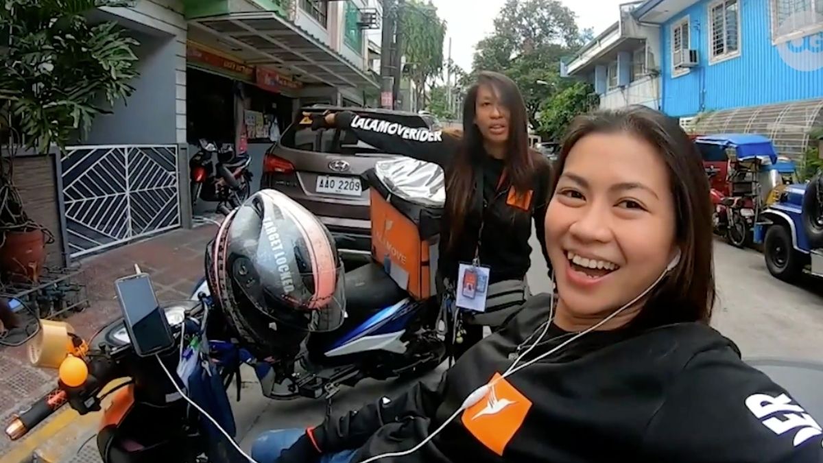 Pinay delivery and motorcycle for hire rider