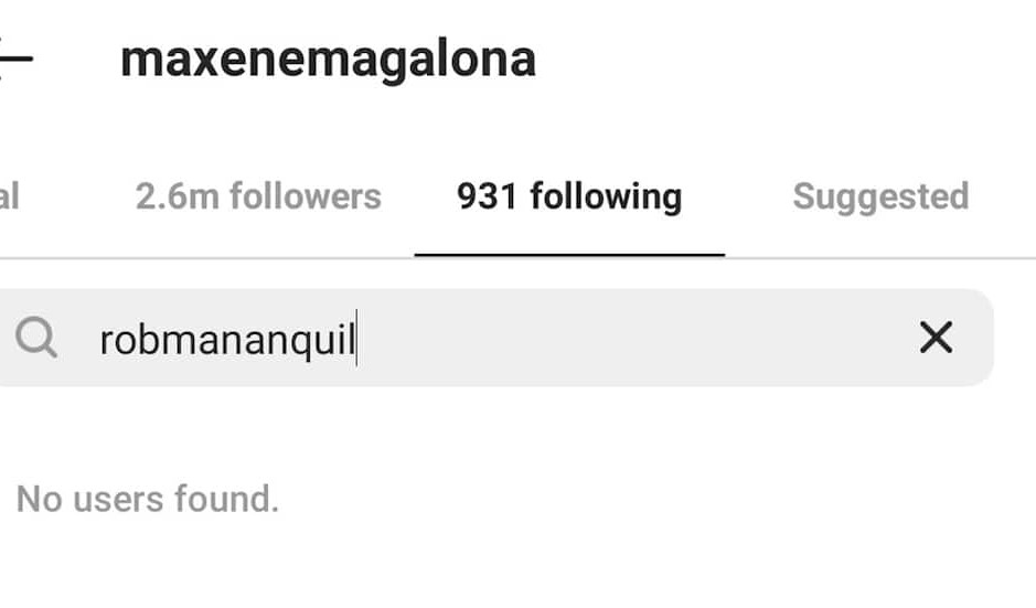 Maxene Magalona Unfollows Rob Mananquil on Instagram