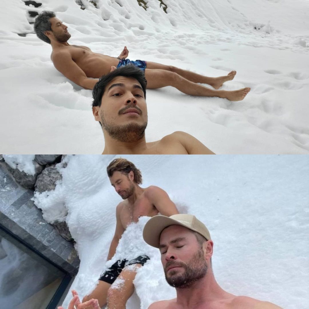 Nico and Erwan recreated snow bath photo