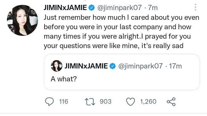 Jamie's tweet about Jae