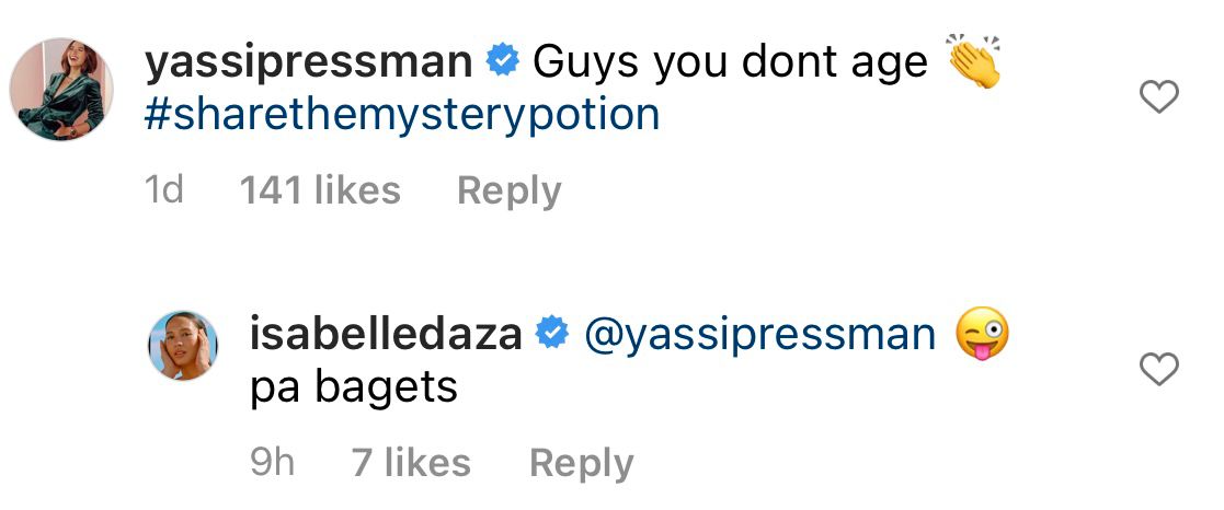 Yassi Pressman comments on Belle Daza's pic