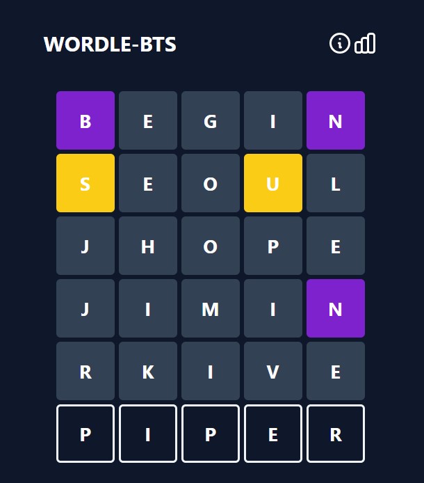 BTS Wordle