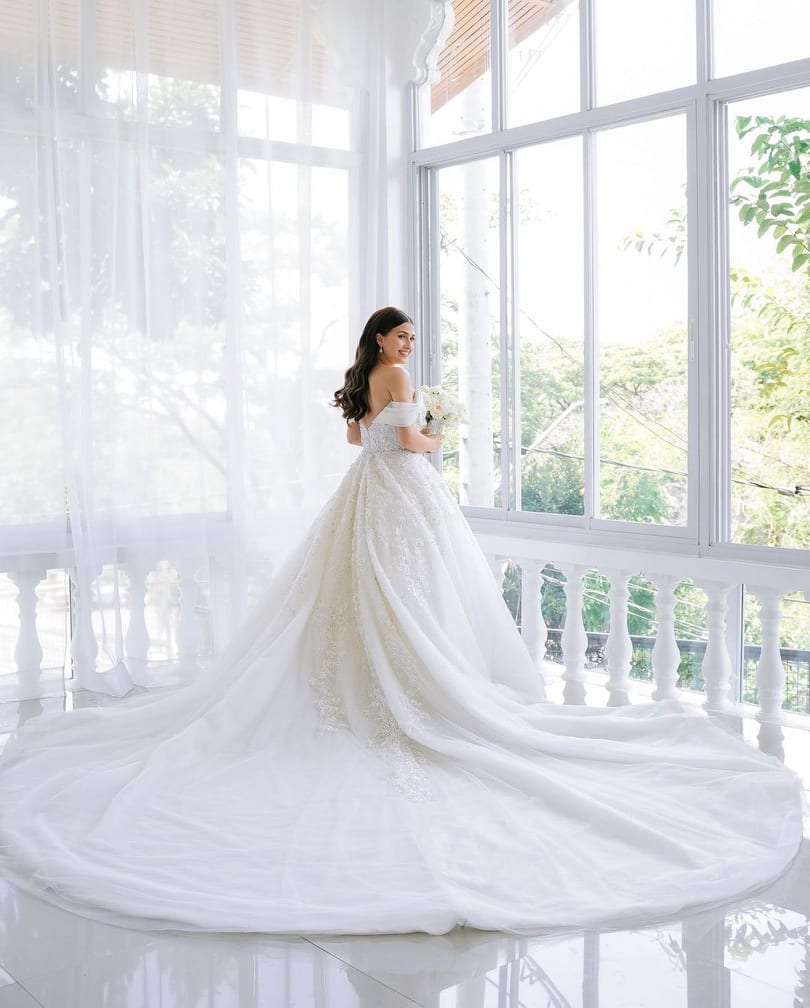 Tippy Dos Santos in her wedding dress