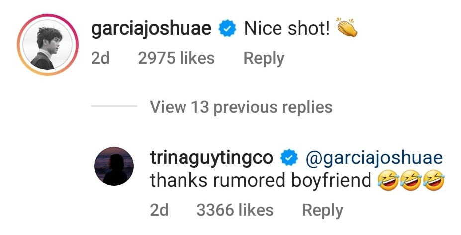 Trina Guytingco jokingly calls Joshua Garcia her rumored boyfriend