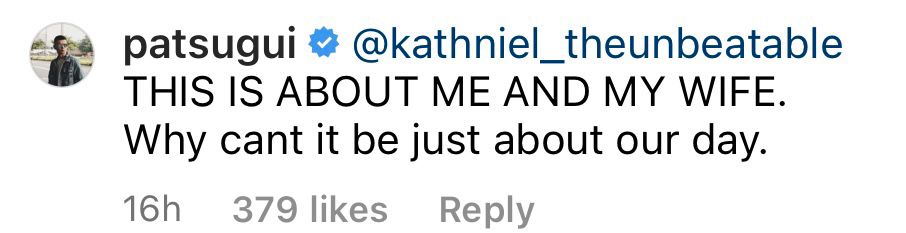 Pat Sugui's response to KathNiel fan