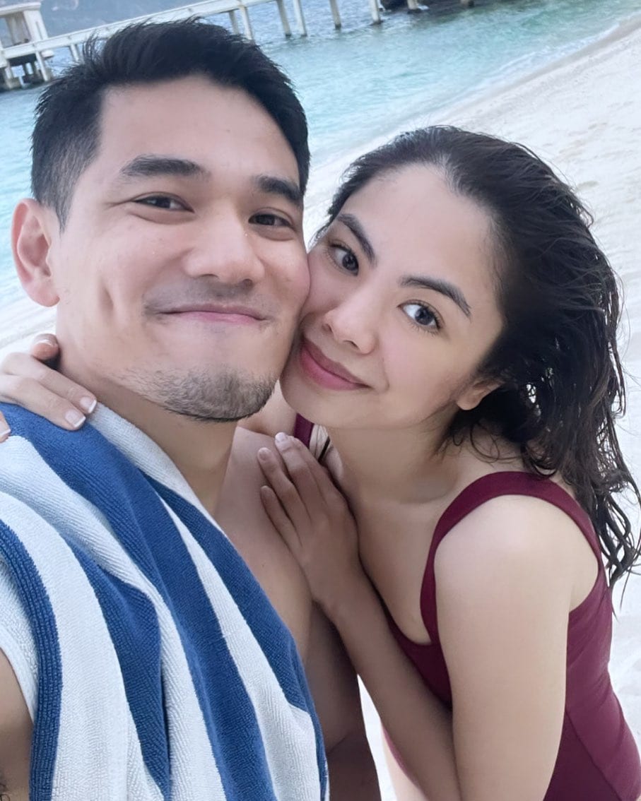PBA player Kevin Alas with his wife, PBA courtside reporter Selina Dagdag