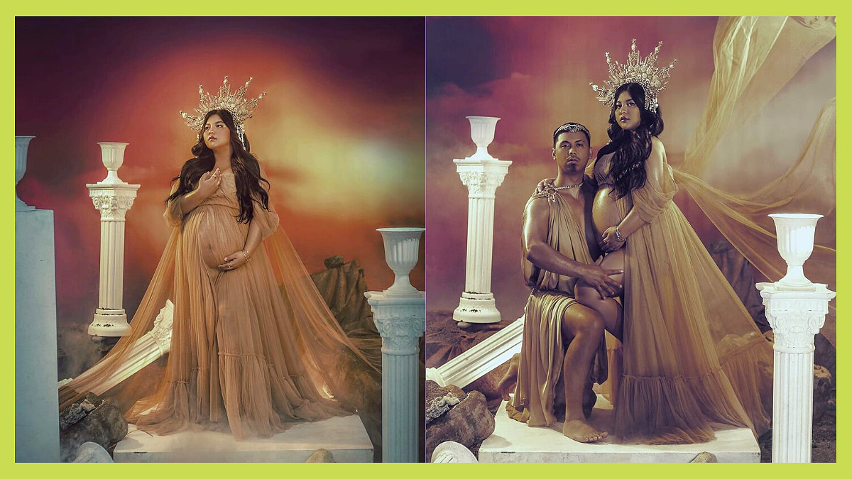 Viy Cortez and Cong Velasquez channel Greek gods in maternity shoot
