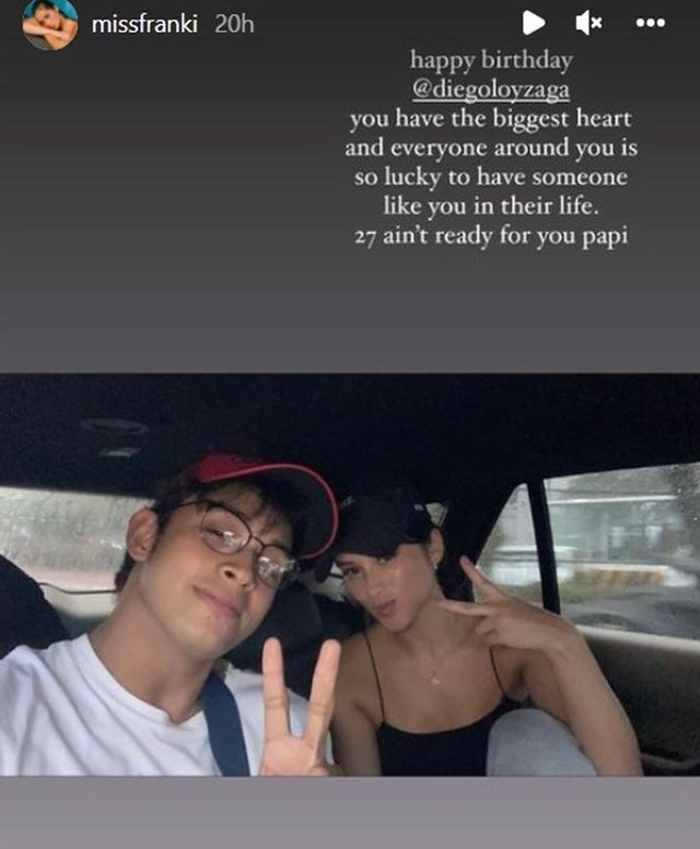 Franki Russell gives a sweet birthday message to Diego Loyzaga