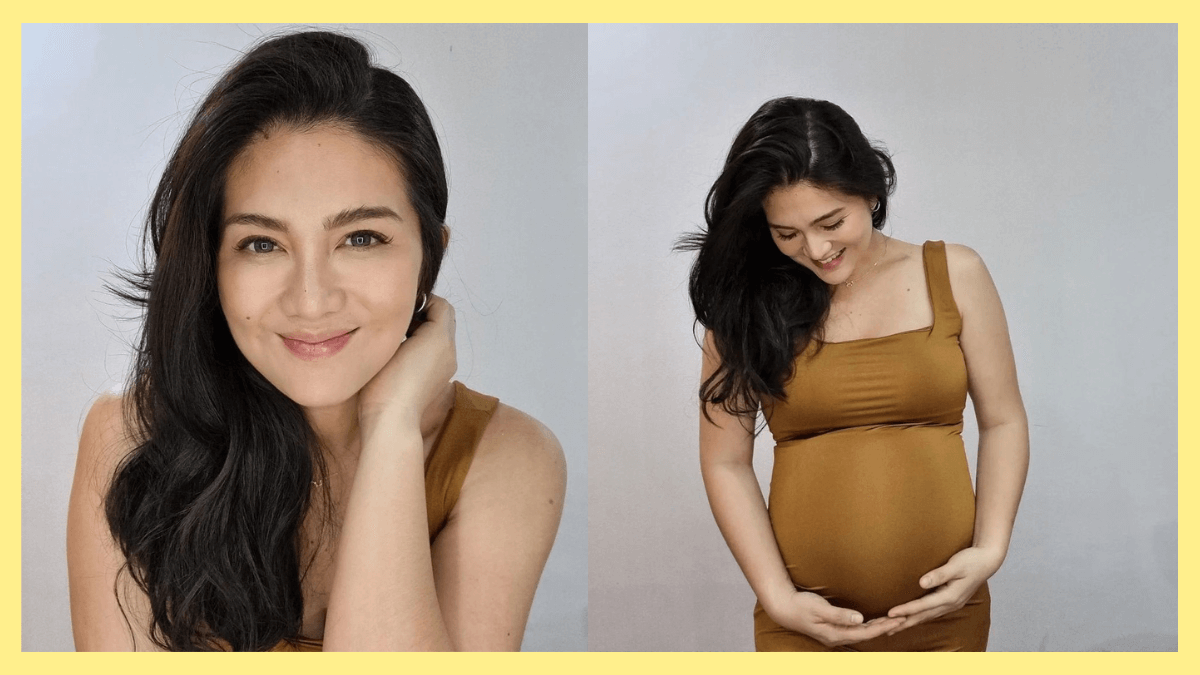 dimples romana shows off growing baby bump