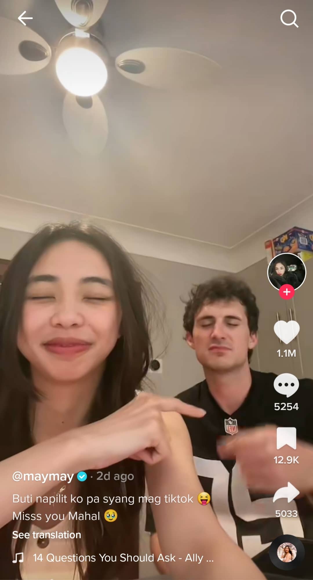 Maymay Entrata and Aaron Haskell take on the 14 Questions TikTok challenge