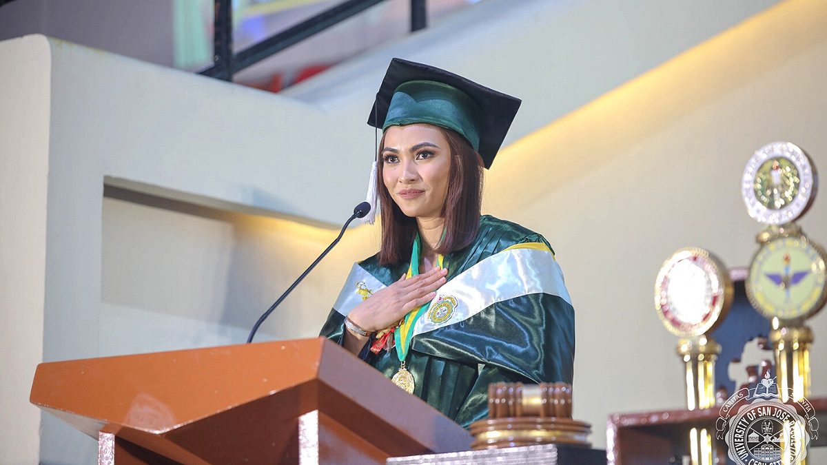 Bea Gomez graduates with a degree in Mass Communications from the University of San Jose-Recoletos