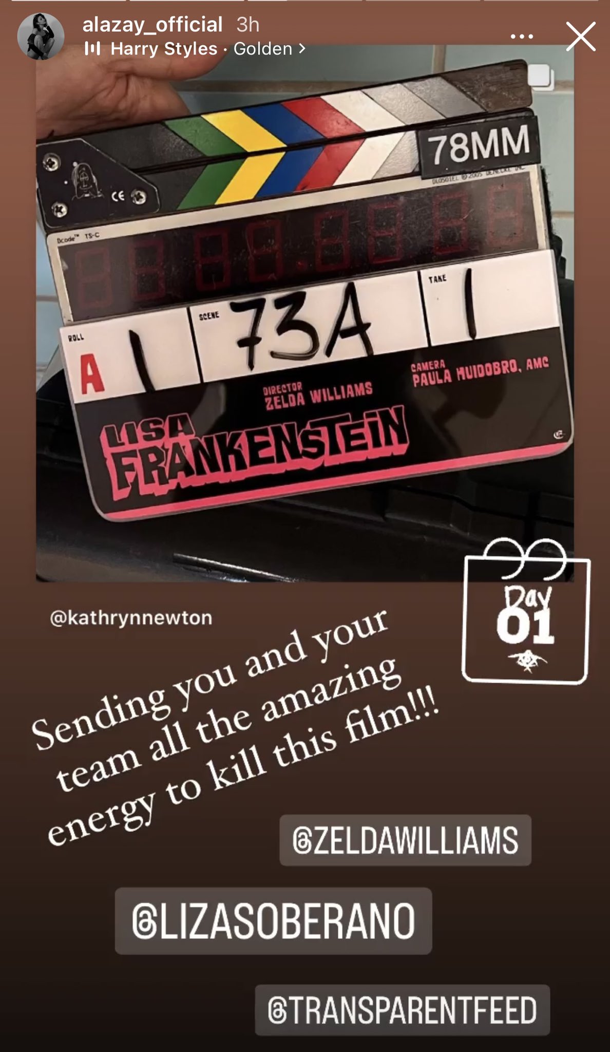Jessie Stafford tags Liza Soberano in an IG Story about Lisa Frankenstein