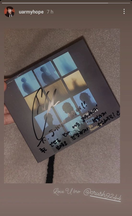 Crush Gifts J-Hope A Signed Album With A Sweet Message